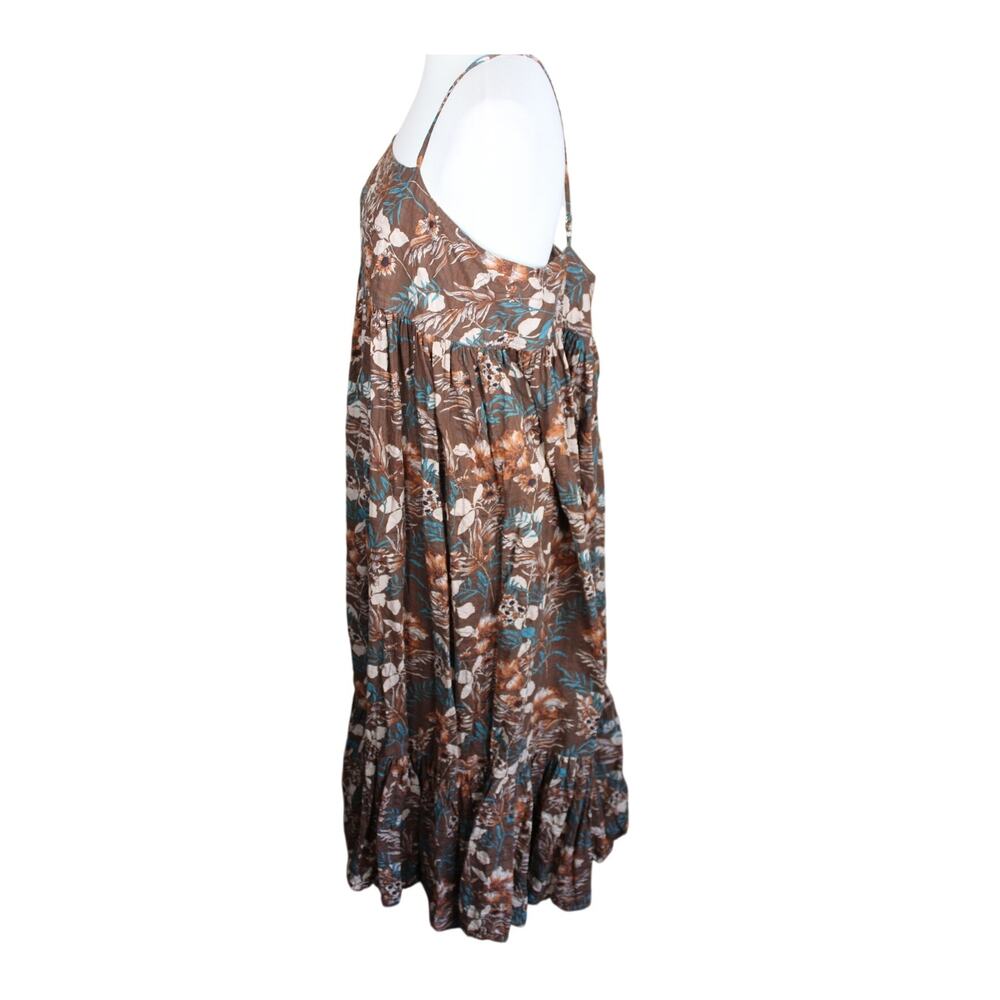 Natural Life Maxi Dress Womens XL Brown Floral Boho Beach Prairie Festival - Picture 5 of 9